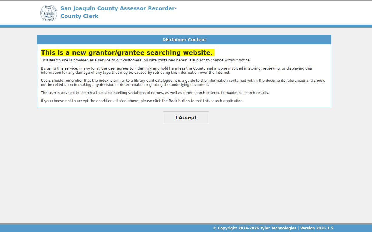 San Joaquin County people search Recorder portal